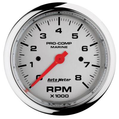 AutoMeter GAUGE, TACHOMETER, 3 3/8" , 8K RPM, MARINE CHROME 200779-35