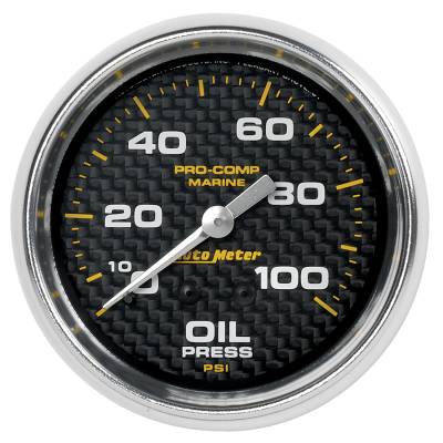 AutoMeter GAUGE, OIL PRESSURE, 2 5/8" , 100PSI, MECHANICAL, MARINE CARBON FIBER 200777-40