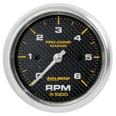 AutoMeter GAUGE, TACHOMETER, 3 3/8" , 6K RPM, MARINE CARBON FIBER 200752-40