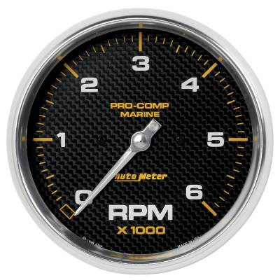 AutoMeter GAUGE, TACHOMETER, 5" , 6K RPM, MARINE CARBON FIBER 200750-40