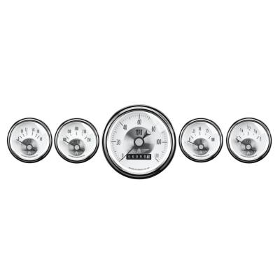 AutoMeter GAUGE KIT, 5 PC., 3 3/8" & 2 1/16" , ELEC. SPEEDO W/ WHEEL ODO, PRESTIGE PEARL 2007