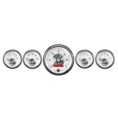 AutoMeter GAUGE KIT, 5 PC., 3 3/8" & 2 1/16" , ELEC. SPEEDO W/ LCD ODO, PRESTIGE PEARL 2006