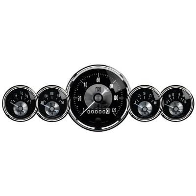 AutoMeter GAUGE KIT, 5 PC, 3 3/8" & 2 1/16", ELEC SPEEDO W/WHEEL ODO, PRESTIGE BLK DIAMOND 2003