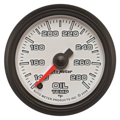 AutoMeter GAUGE,OIL TEMP,2 1/16",140-280 Degrees F,DIGITAL STEPPER MOTOR,WHITE,PRO-CYCLE 19540