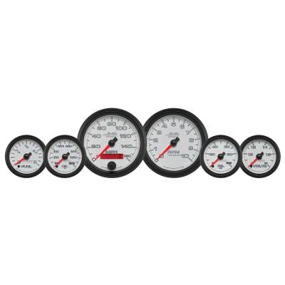 AutoMeter GAUGE KIT, 6 PC. KIT, 3 3/8" & 2 1/16" , BAGGER, WHITE, PRO-CYCLE 19501