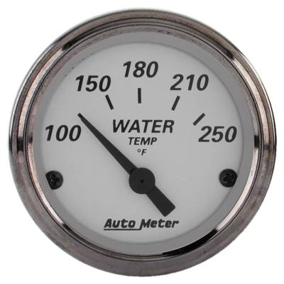 AutoMeter GAUGE, WATER TEMP, 2 1/16" , 250 Degrees F, ELEC, AMERICAN PLATINUM 1938