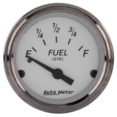 AutoMeter GAUGE, FUEL LEVEL, 2 1/16" , 0OE TO 30OF, ELEC, AMERICAN PLATINUM 1907