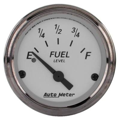 AutoMeter GAUGE, FUEL LEVEL, 2 1/16" , 240OE TO 33OF, ELEC, AMERICAN PLATINUM 1906