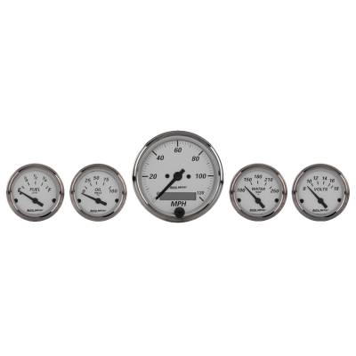 AutoMeter GAUGE KIT, 5 PC., 3 1/8" & 2 1/16" , ELEC. SPEEDOMETER, AMERICAN PLATINUM 1902