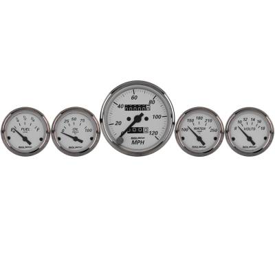 AutoMeter GAUGE KIT, 5 PC., 3 1/8" & 2 1/16" , MECH. SPEEDOMETER, AMERICAN PLATINUM 1901