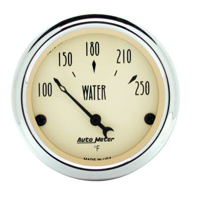 AutoMeter GAUGE, WATER TEMP, 2 1/16" , 250 Degrees F, ELEC, ANTIQUE BEIGE 1837