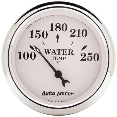 AutoMeter GAUGE, WATER TEMP, 2 1/16" , 250 Degrees F, ELEC, OLD TYME WHITE 1638