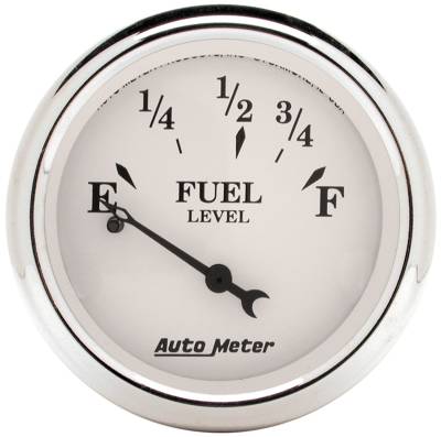 AutoMeter GAUGE, FUEL LEVEL, 2 1/16" , 0OE TO 30OF, ELEC, OLD TYME WHITE 1607