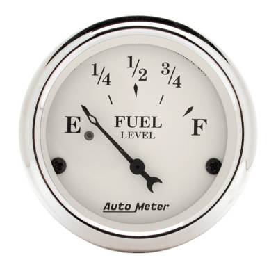 AutoMeter GAUGE, FUEL LEVEL, 2 1/16" , 240OE TO 33OF, ELEC, OLD TYME WHITE 1606