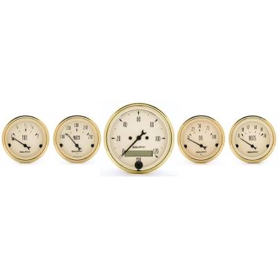 AutoMeter GAUGE KIT, 5 PC., 3 1/8" & 2 1/16" , ELEC. SPEEDOMETER, GOLDEN OLDIES 1502