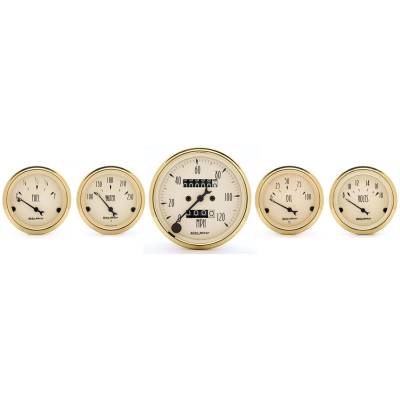 AutoMeter GAUGE KIT, 5 PC., 3 1/8" & 2 1/16" , MECH. SPEEDOMETER, GOLDEN OLDIES 1501