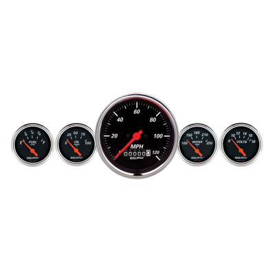 AutoMeter GAUGE KIT, 5 PC., 3 3/8" & 2 1/16" , ELEC. SPEEDOMETER, DESIGNER BLACK 1440