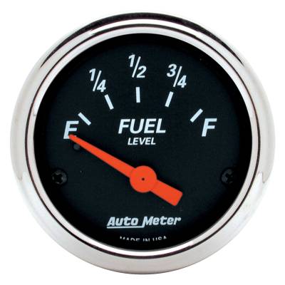 AutoMeter GAUGE, FUEL LEVEL, 2 1/16" , 0OE TO 30OF, ELEC, DESIGNER BLACK 1425