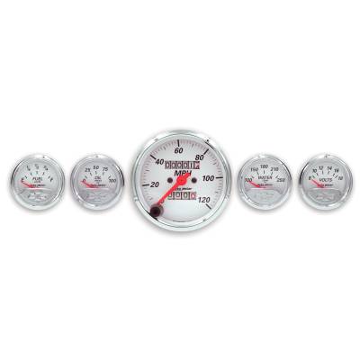 AutoMeter GAUGE KIT, 5 PC., 3 1/8" & 2 1/16" , MECH. SPEEDO., CHEVROLET HERITAGE BOWTIE 1300-00408