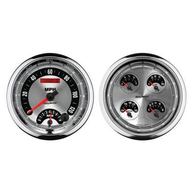 AutoMeter GAUGE KIT, 2 PC., QUAD & TACH/SPEEDO, 5" , AMERICAN MUSCLE 1205