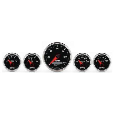 AutoMeter GAUGE KIT, 5 PC., 3 3/8" & 2 1/16" , ELEC. SPEEDOMETER, DESIGNER BLACK II 1201