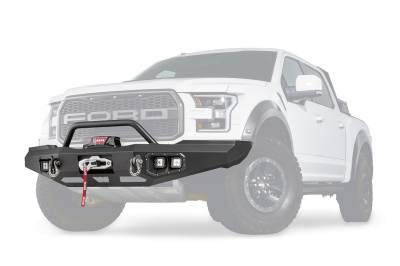 Warn Direct-Fit Mounting Baja Style Grill Guard With Winch Mount Textured Black Steel 99850