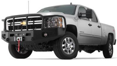 Warn 1-Piece Direct-Fit Grill Guard With Winch Mount Textured Black Steel 95220