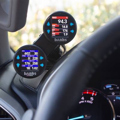 Banks Power - Dual Gauge Pod Kit 52mm Sticky Base Suction Mount iDash 1.8 and 52mm (2-1/16 inch) gauges Banks Power - Image 3